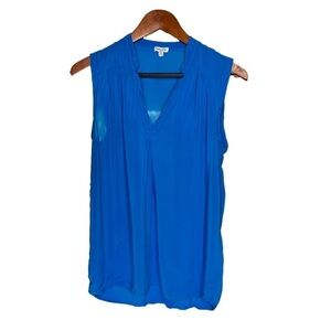 Splendid Blue Sleeveless Lightweight V-Neck Top Size S
